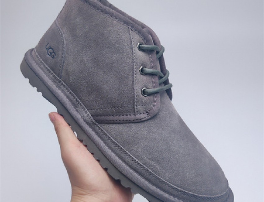 Fur Integrated Casual Unisex Slippers - Grey