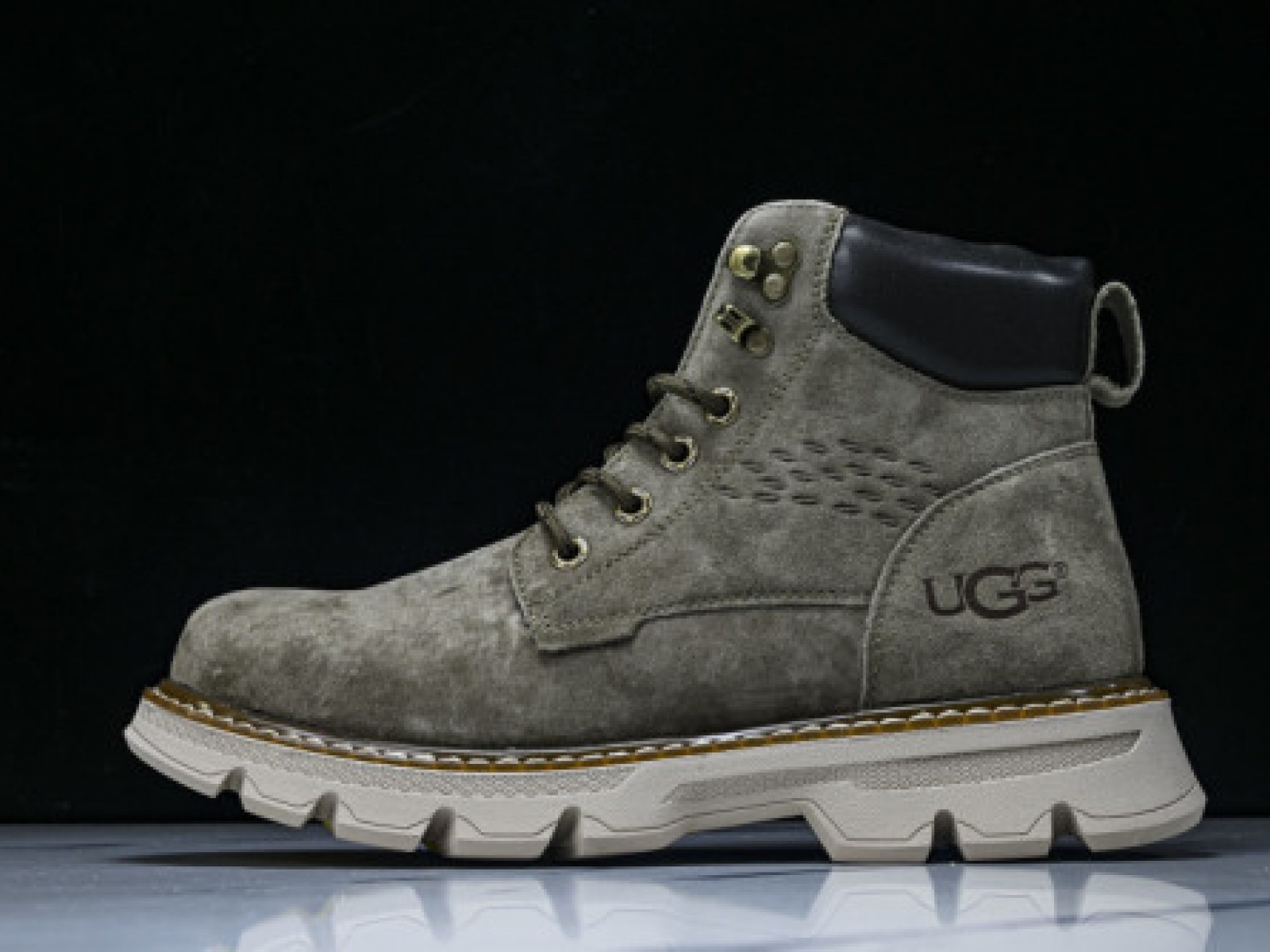 Mid-Top Casual Martin Boots - Green/Beige/Black