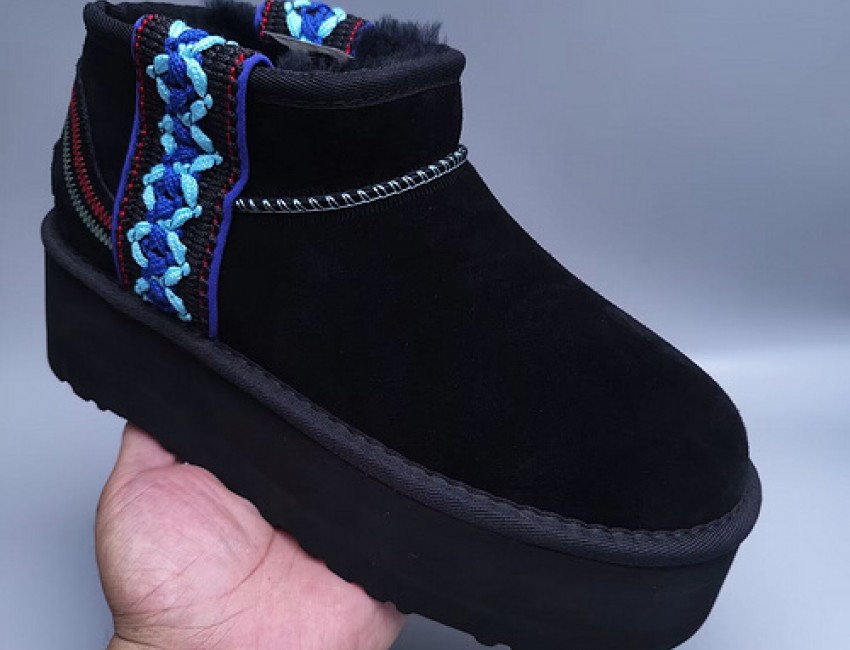 Ethnic Style Classic Thick Sole Slippers - Black