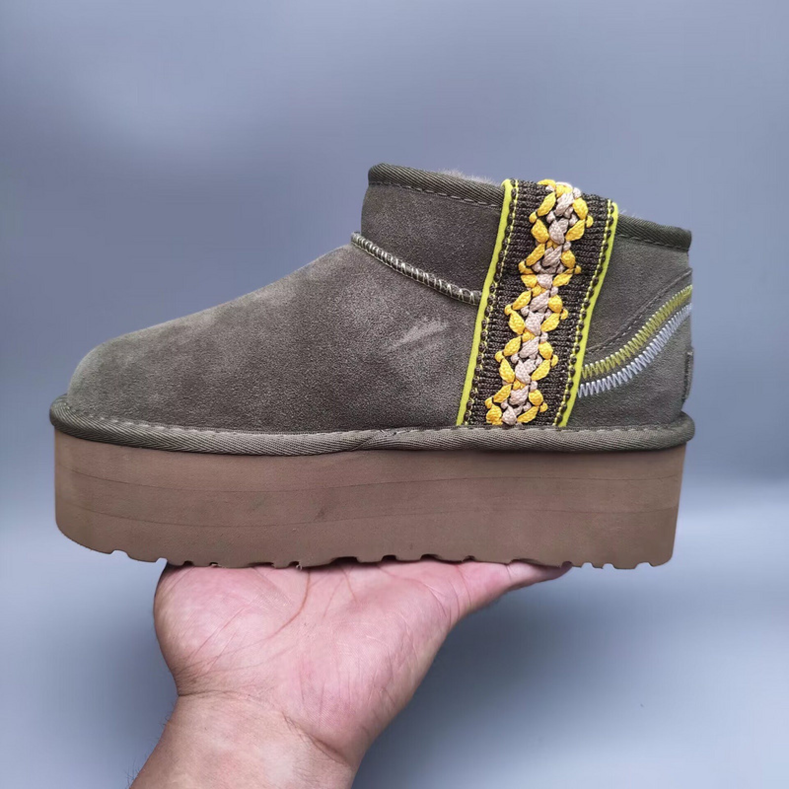 Ethnic Style Classic Thick Sole Slippers - Green