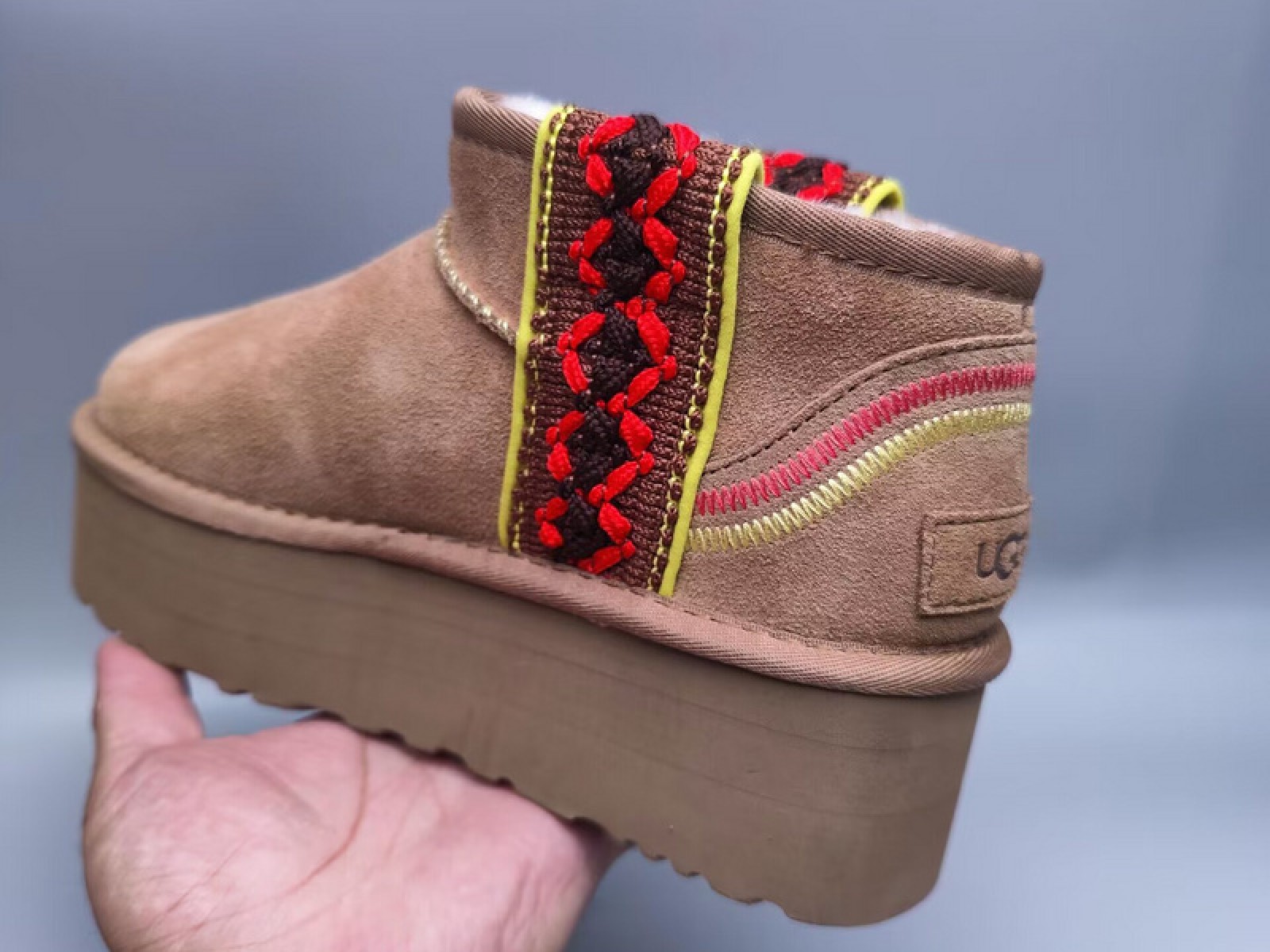 Ethnic Style Classic Thick Sole Slippers - Maroon