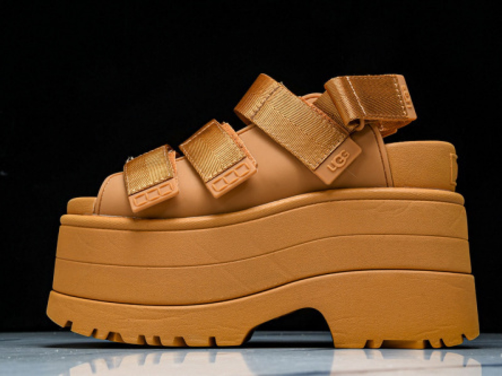 Golden Glow Platform Sandal Slippers - Orange/Dark Orange