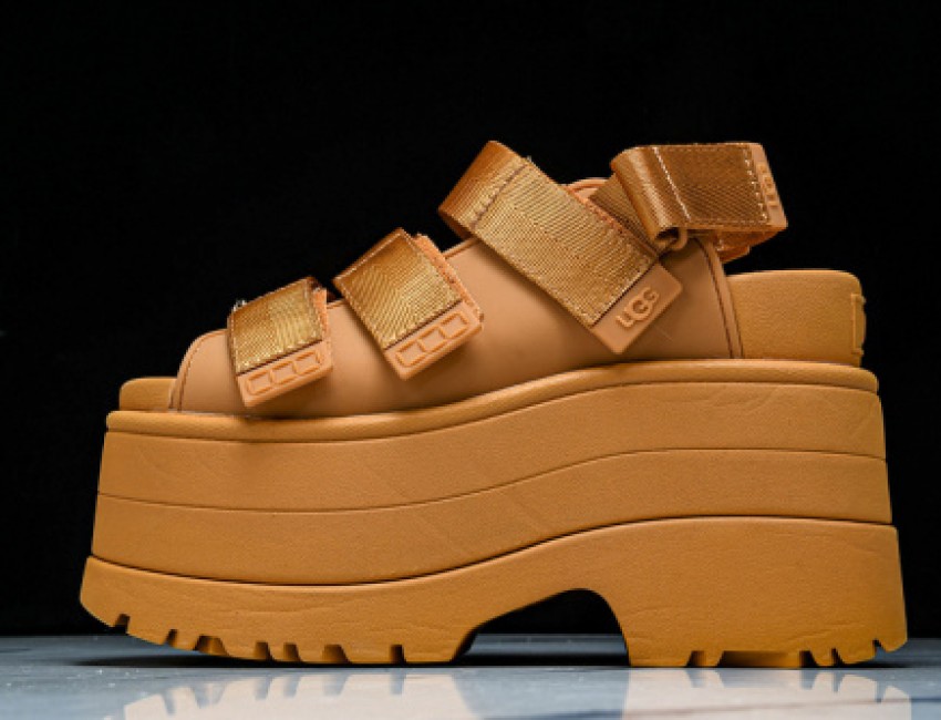 Golden Glow Platform Sandal Slippers - Orange/Dark Orange