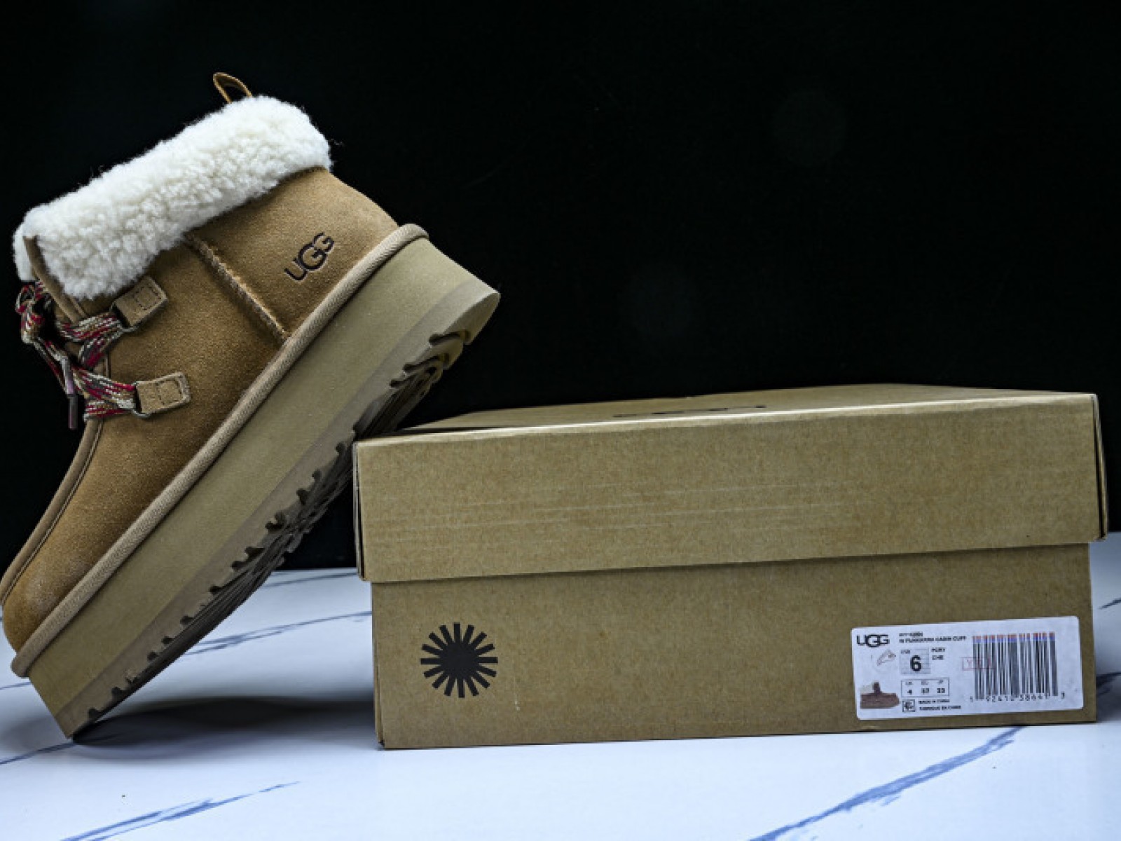 2025 Winter Womens Snow Boots - Thick Sole Ankle Boots Khaki/White