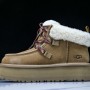 2025 Winter Womens Snow Boots - Thick Sole Ankle Boots Khaki/White
