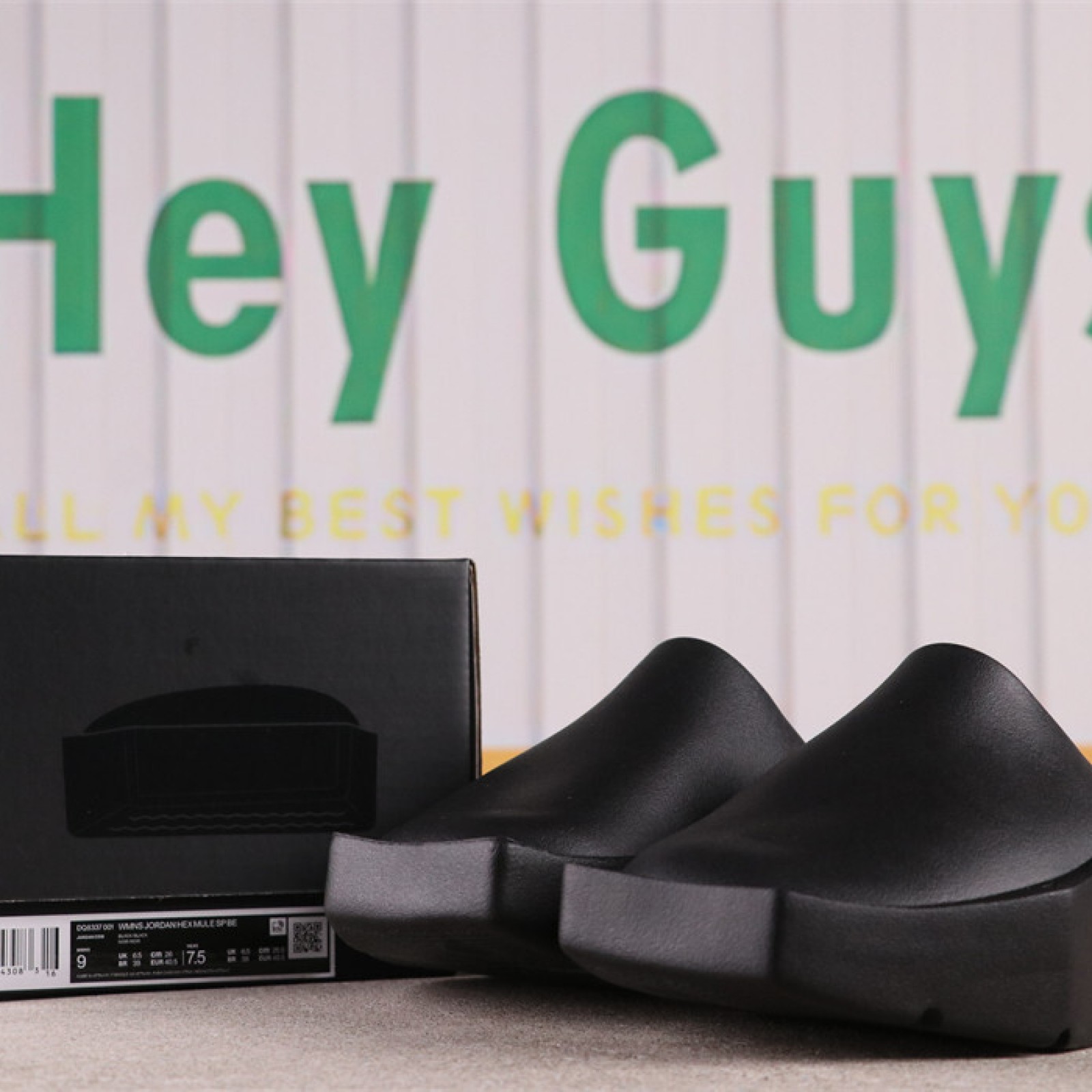 US Jordan Hex Mule Slide SP Billie Eilish Black DQ8337-001 Size 35-
