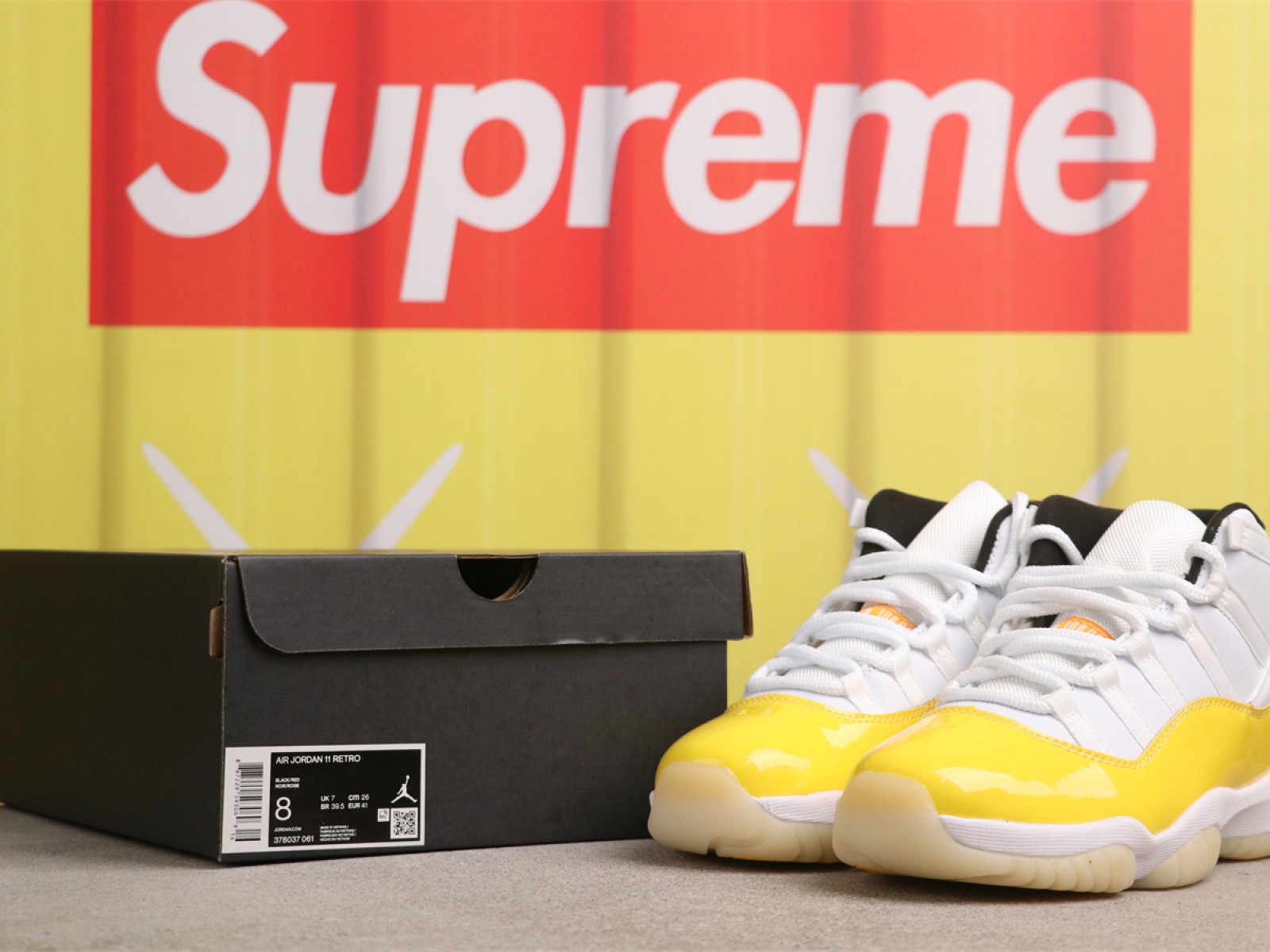 US$31 Air Jordan 11 RETRO 378037-061 1 白黄 Size 40-47.5
