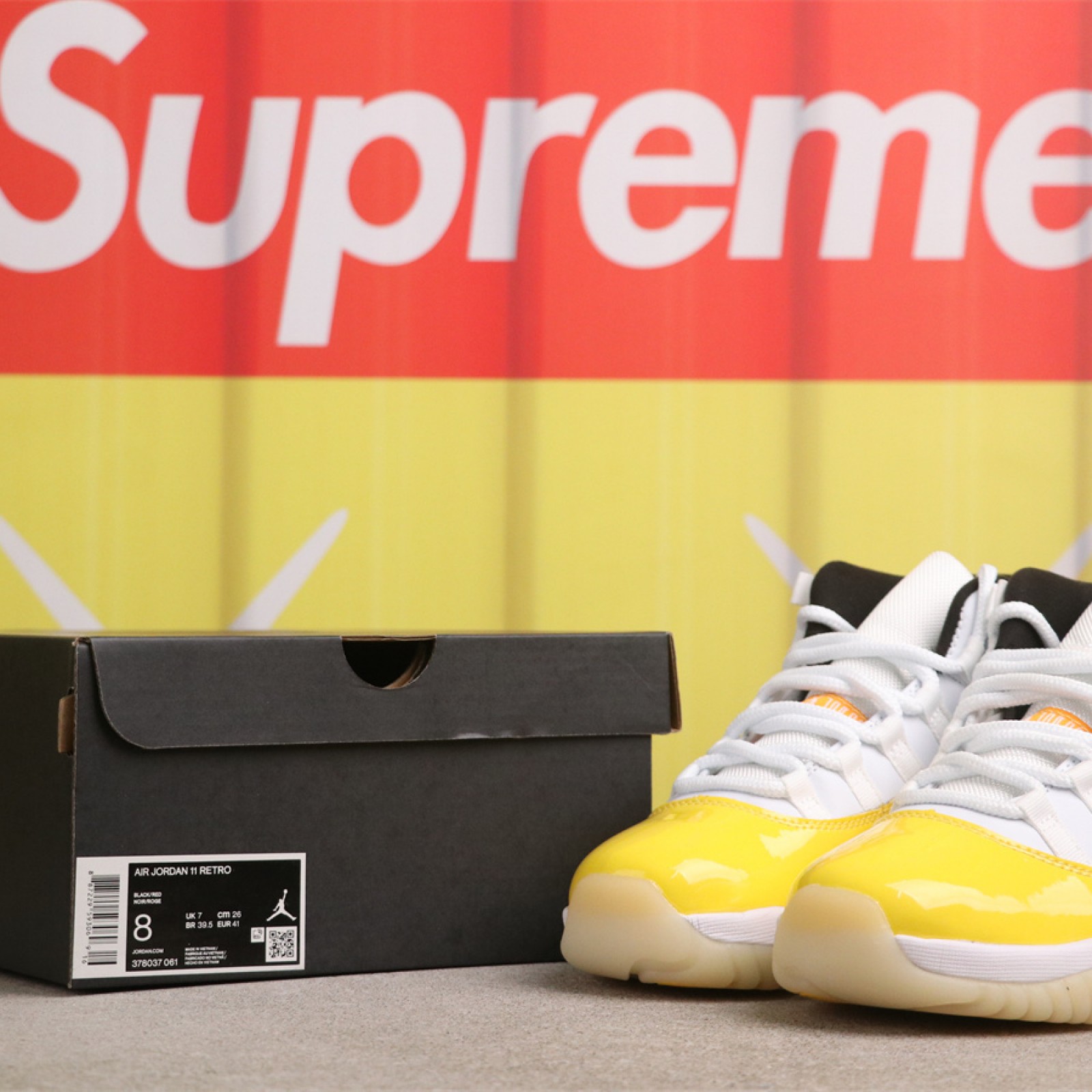 US Air Jordan 11 RETRO 378037-061 1 白黄 Size 40-47.5