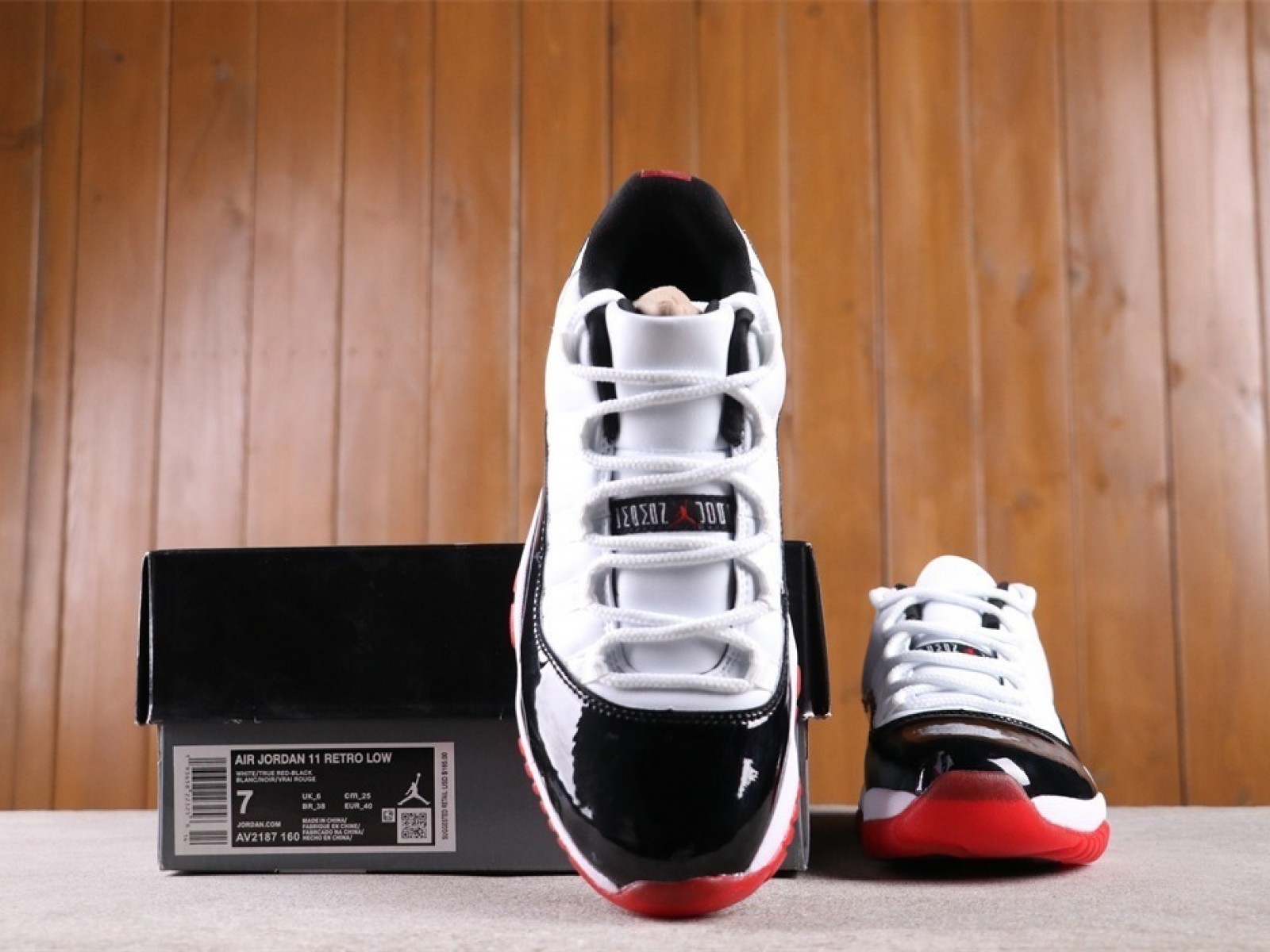 US$48 Air Jordan 11 Low White Bred AV2187-160 Size 40-46