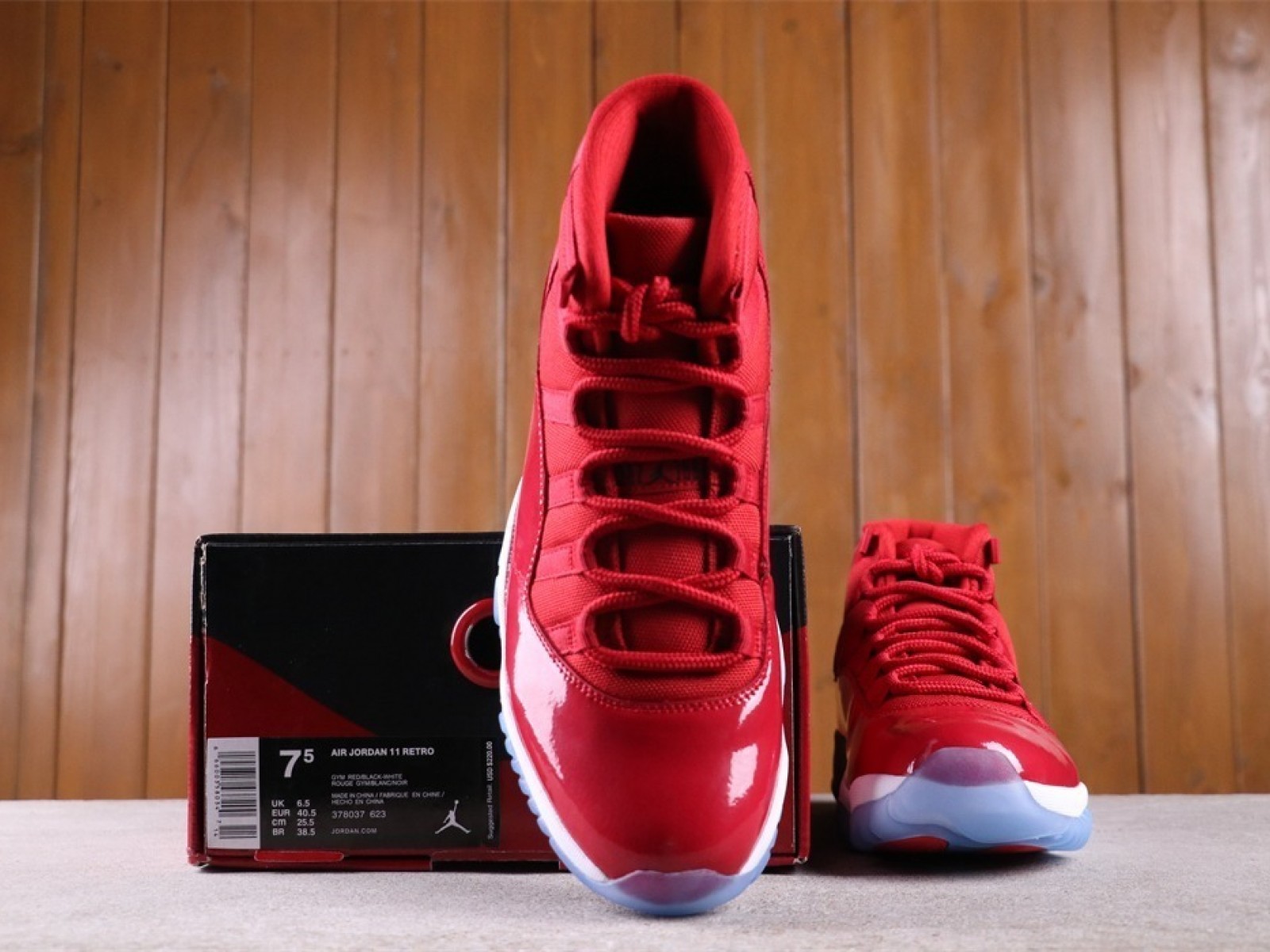 US$53 Air Jordan 11 378037-623 Red White Size 40-47.5