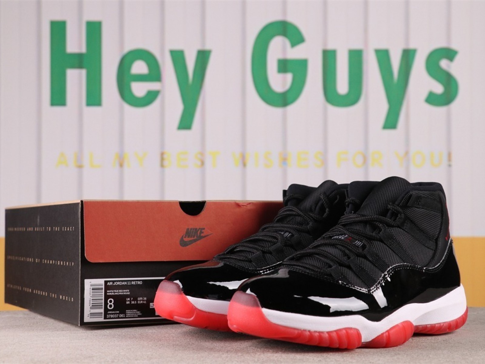 US$57 Air Jordan 11  Bred 378037-061 Size 36-47.5
