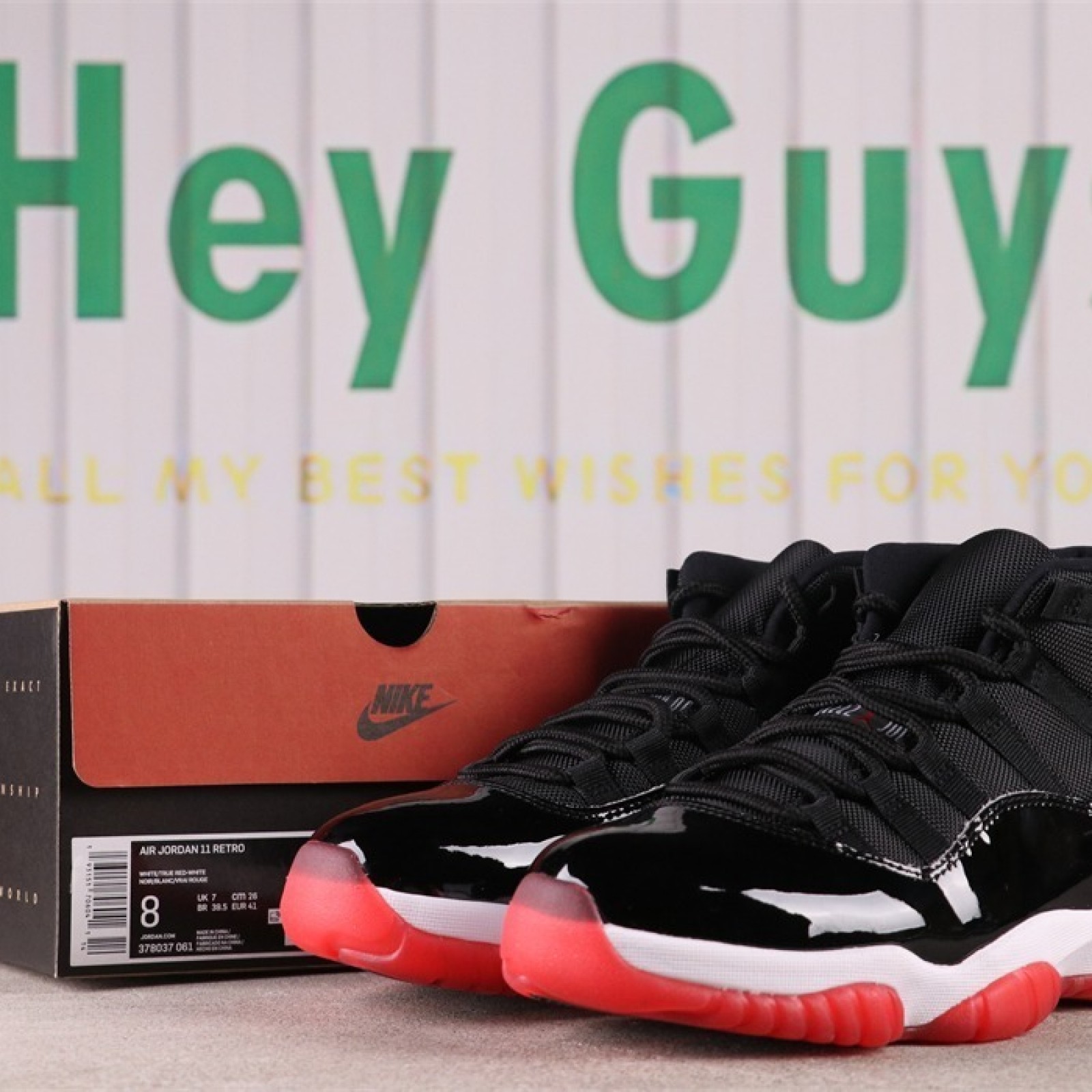 US Air Jordan 11  Bred 378037-061 Size 36-47.5