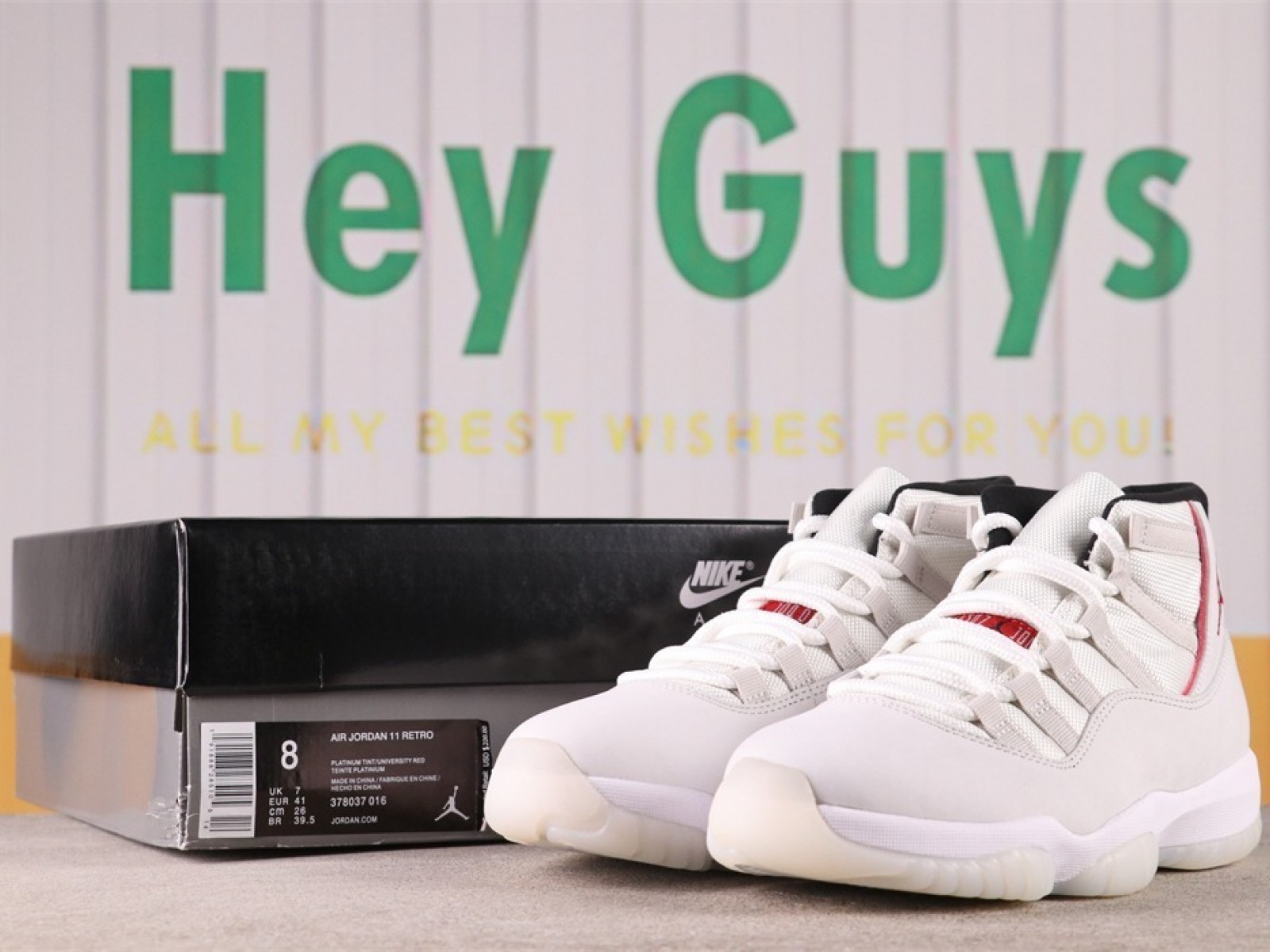 US$57 Air Jordan 11  Platinum Tint 378037-016 Size 36-47.5