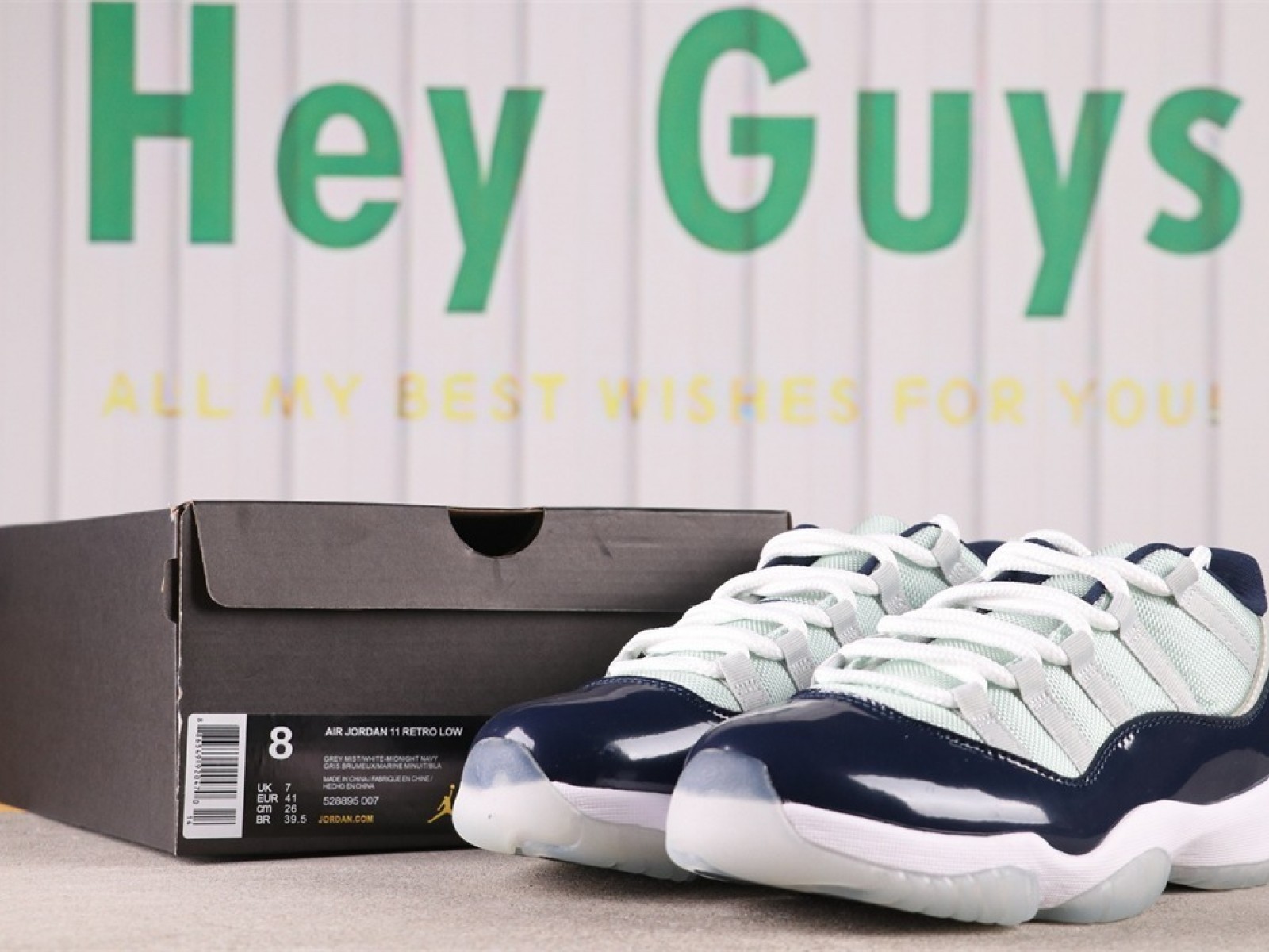 US$57 Air Jordan 11 Low “Georgetown” 528895-007 Size 36-47.5