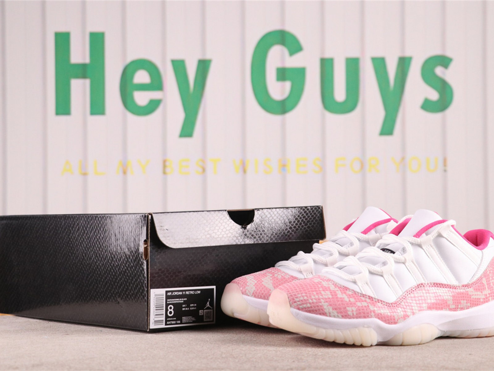 US$57 Air Jordan 11 Low Pink Snakeskin AH7860-106 乔11低帮粉蛇 Size 36-47.5