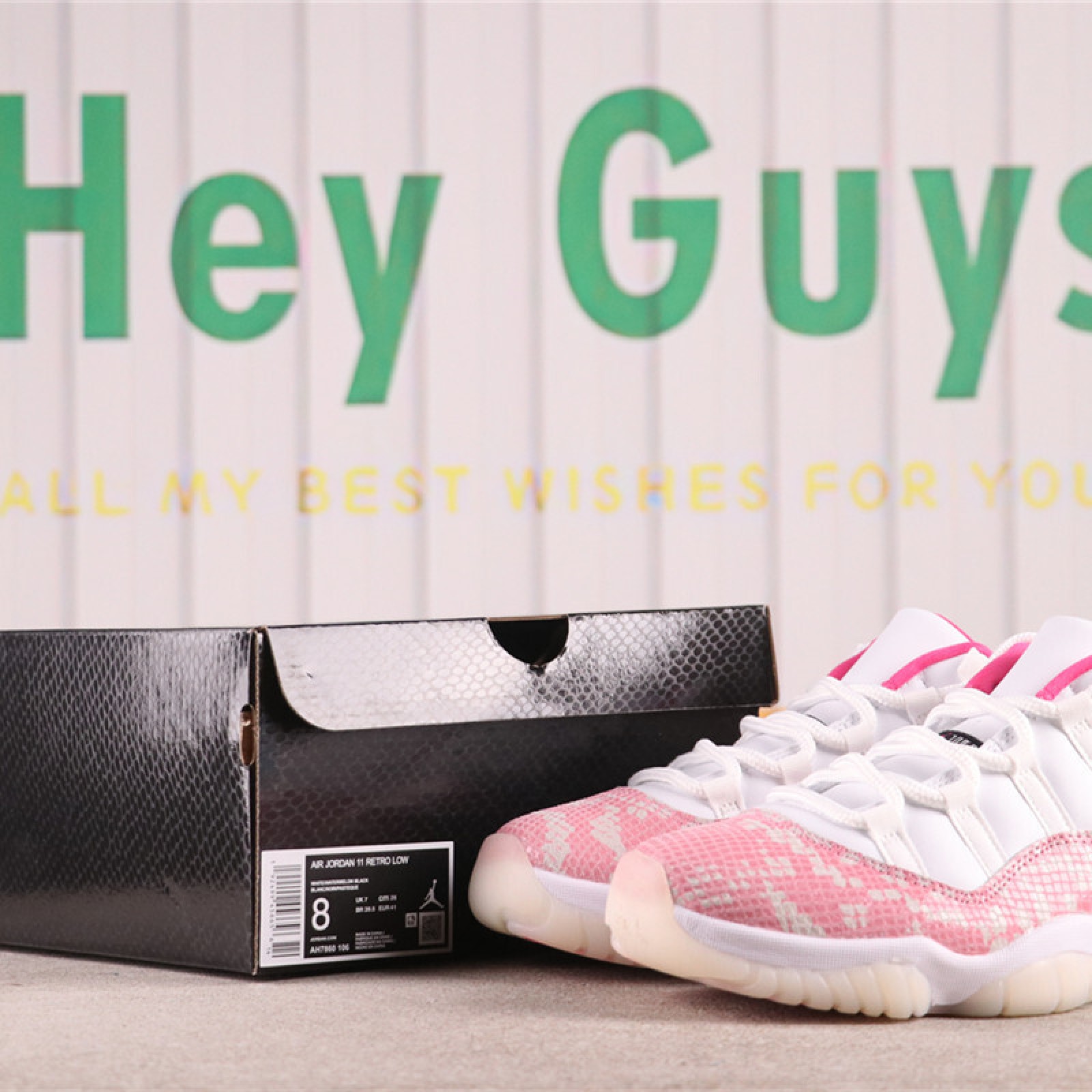 US Air Jordan 11 Low Pink Snakeskin AH7860-106 乔11低帮粉蛇 Size 36-47.5