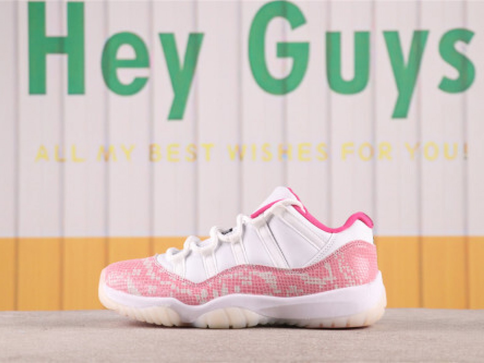 US$57 Air Jordan 11 Low Pink Snakeskin AH7860-106 乔11低帮粉蛇 Size 36-47.5
