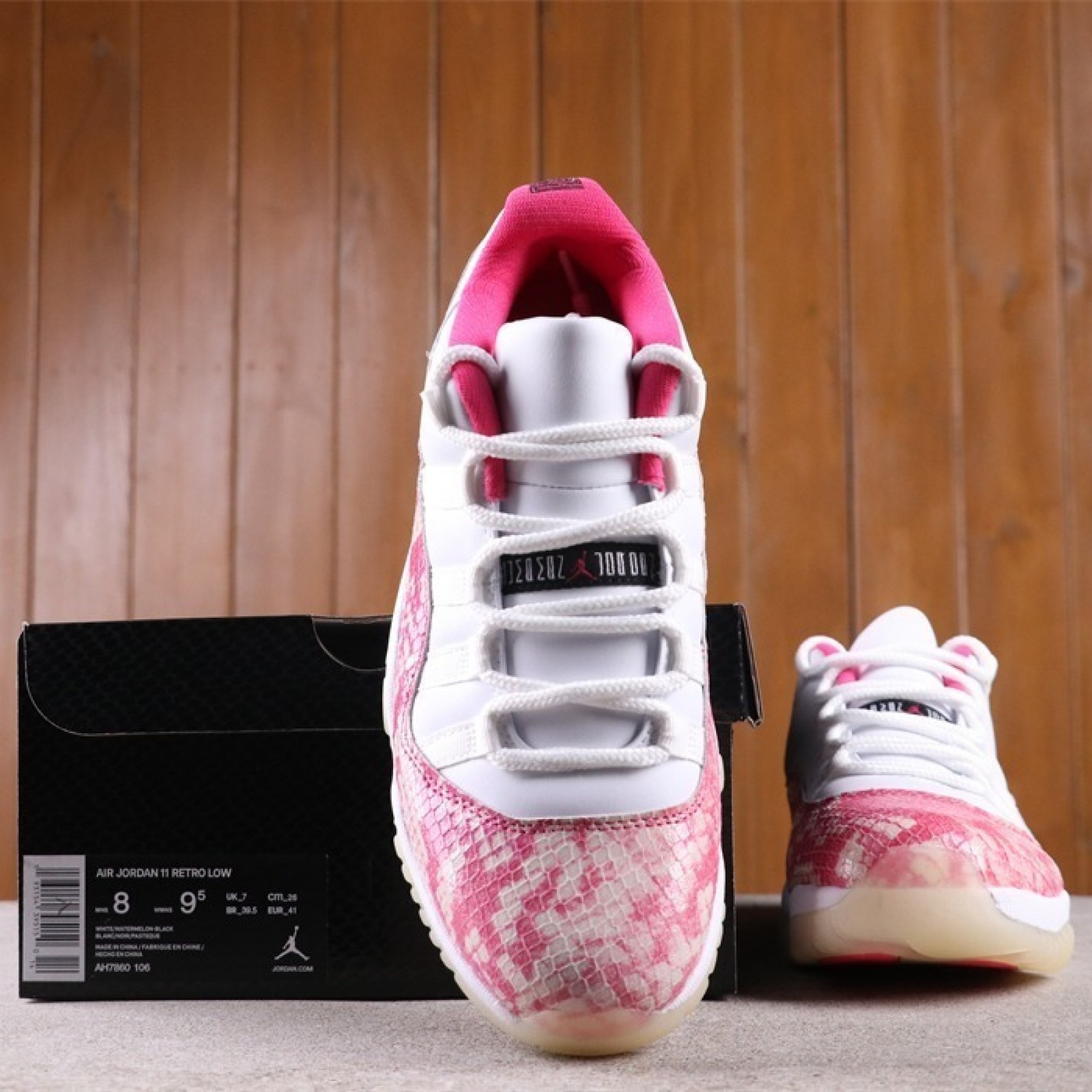US Air Jordan 11 Low Pink Snakeskin AH7860-106 Size 36-43