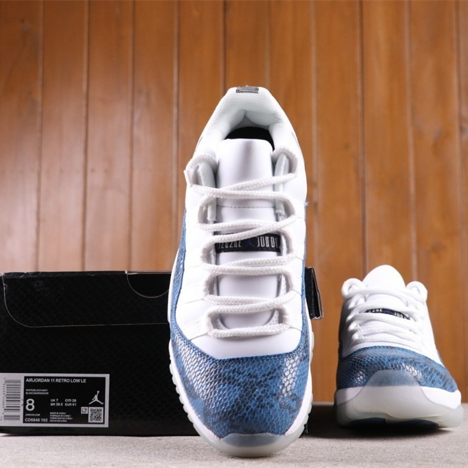 US Air Jordan 11 Navy Blue Snakeskin CD6846-102 Size 36-47.5