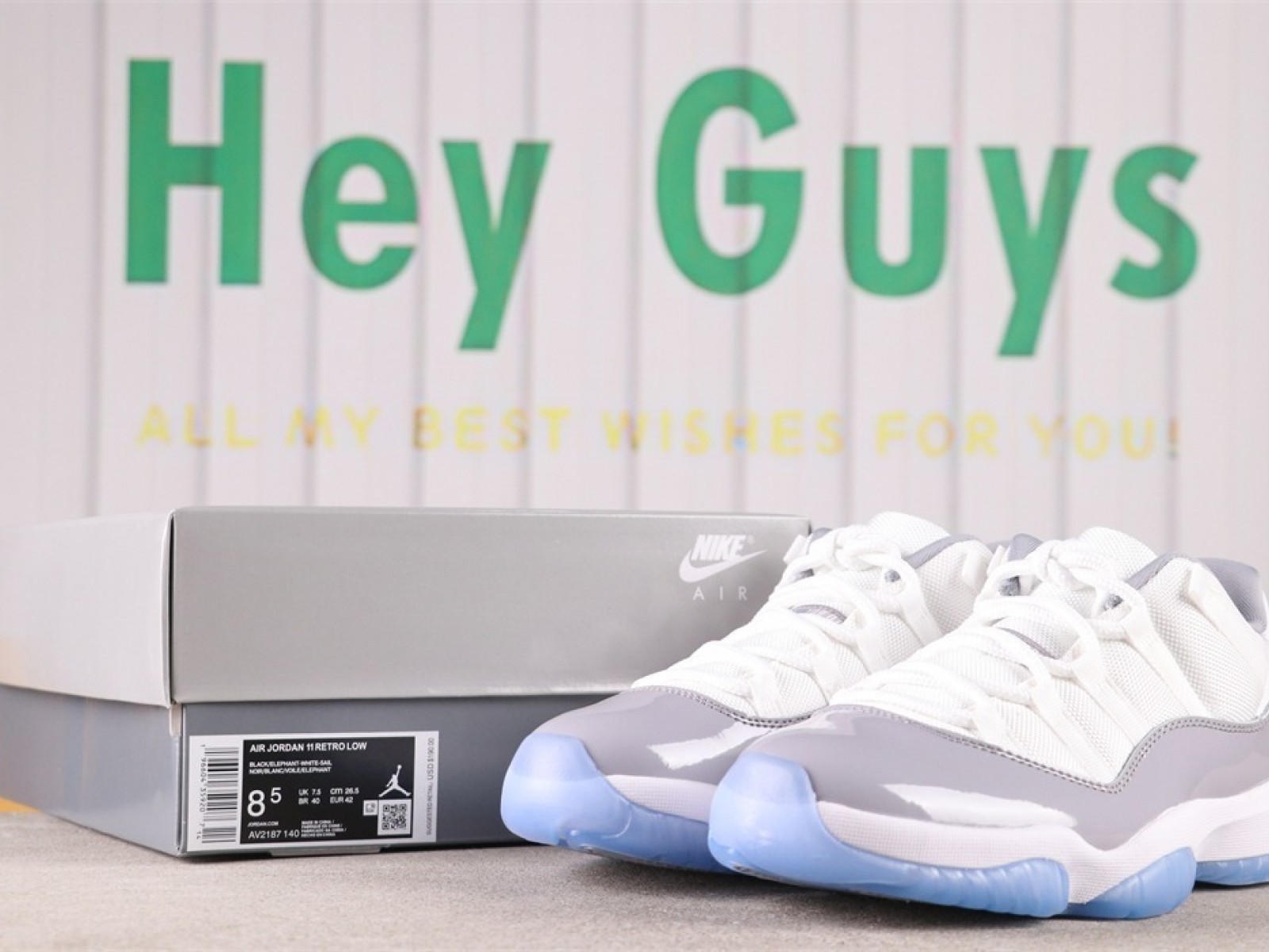 US$66 Air Jordan 11 Low Cement Grey AV2187-140 Size 40-47.5