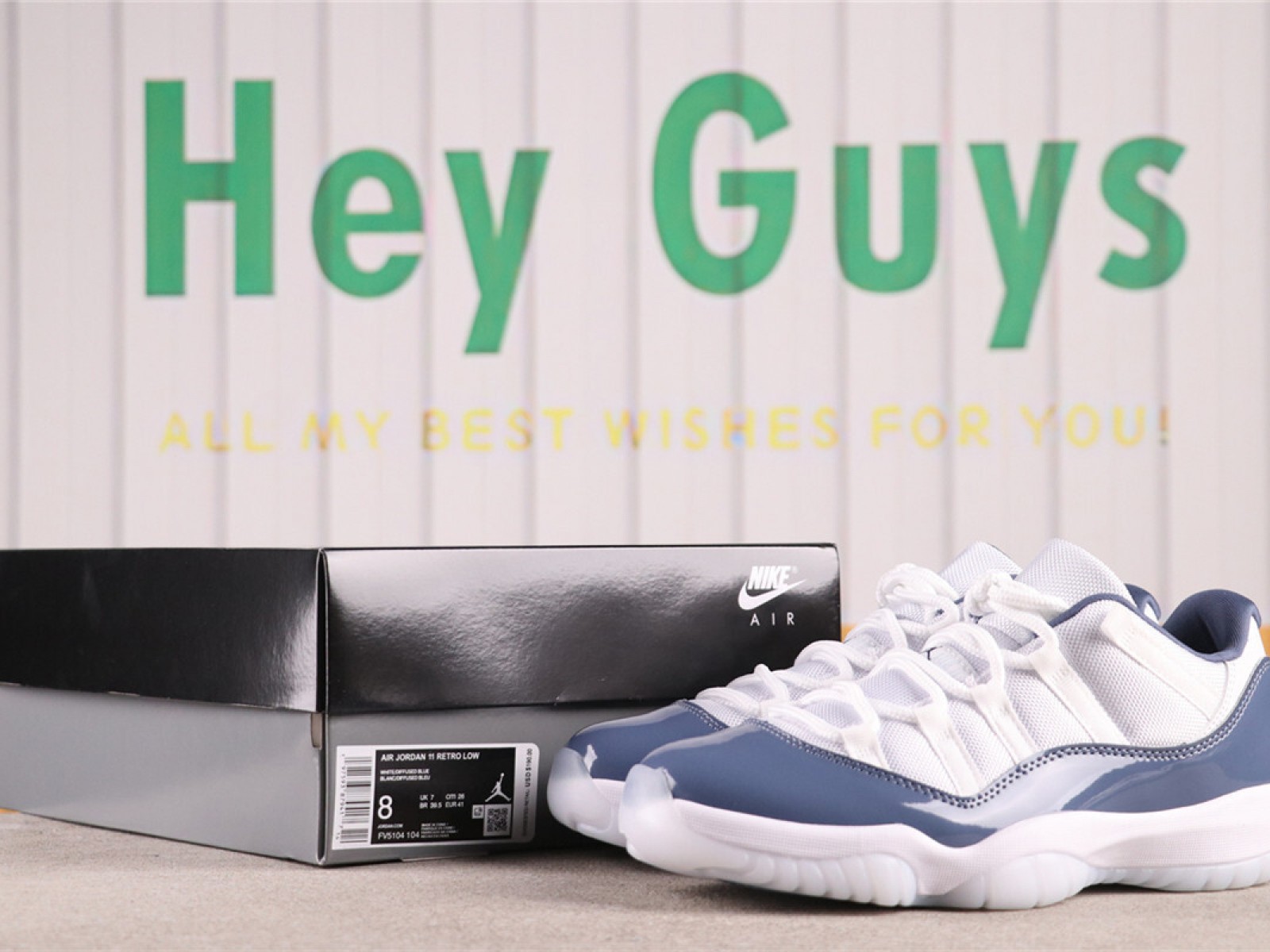 US$66 Air Jordan 11 Low FV5104-104 乔11低帮复古蓝 Size 40-47.5