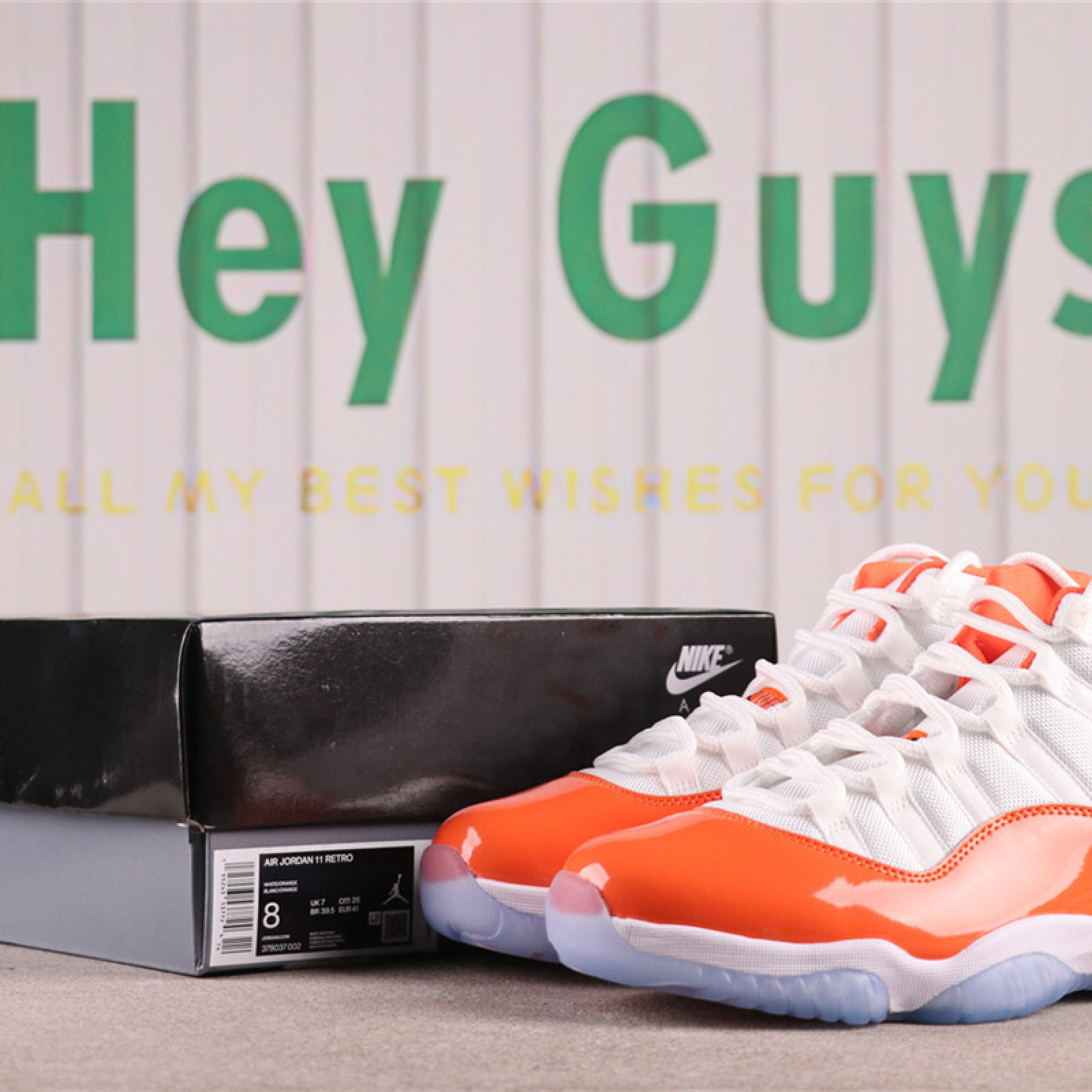 US Air Jordan 11 378037-002 白橙 Size 40-48.5