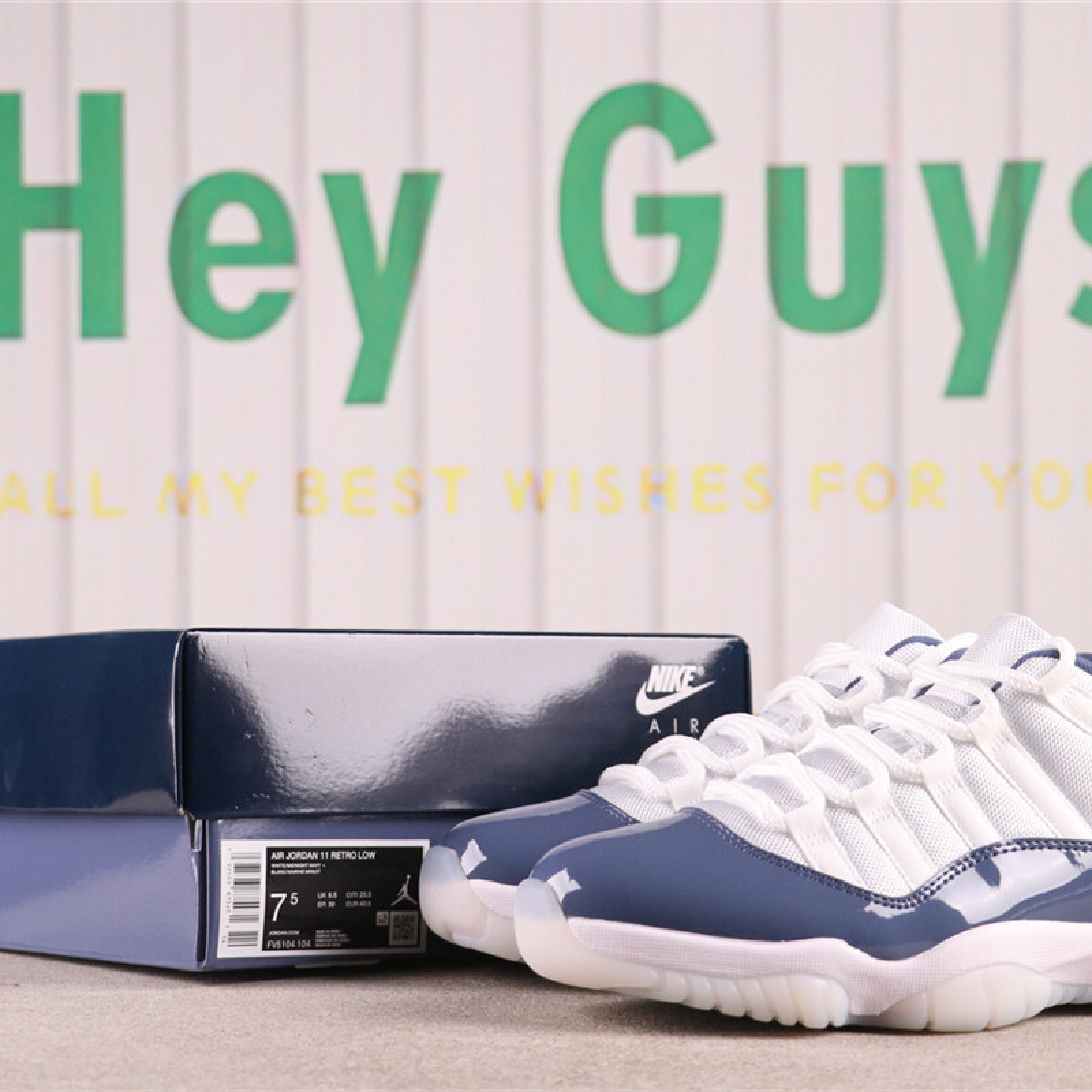 US Air Jordan 11 Low FV5104-104 乔11低帮复古蓝 Size 36-47.5