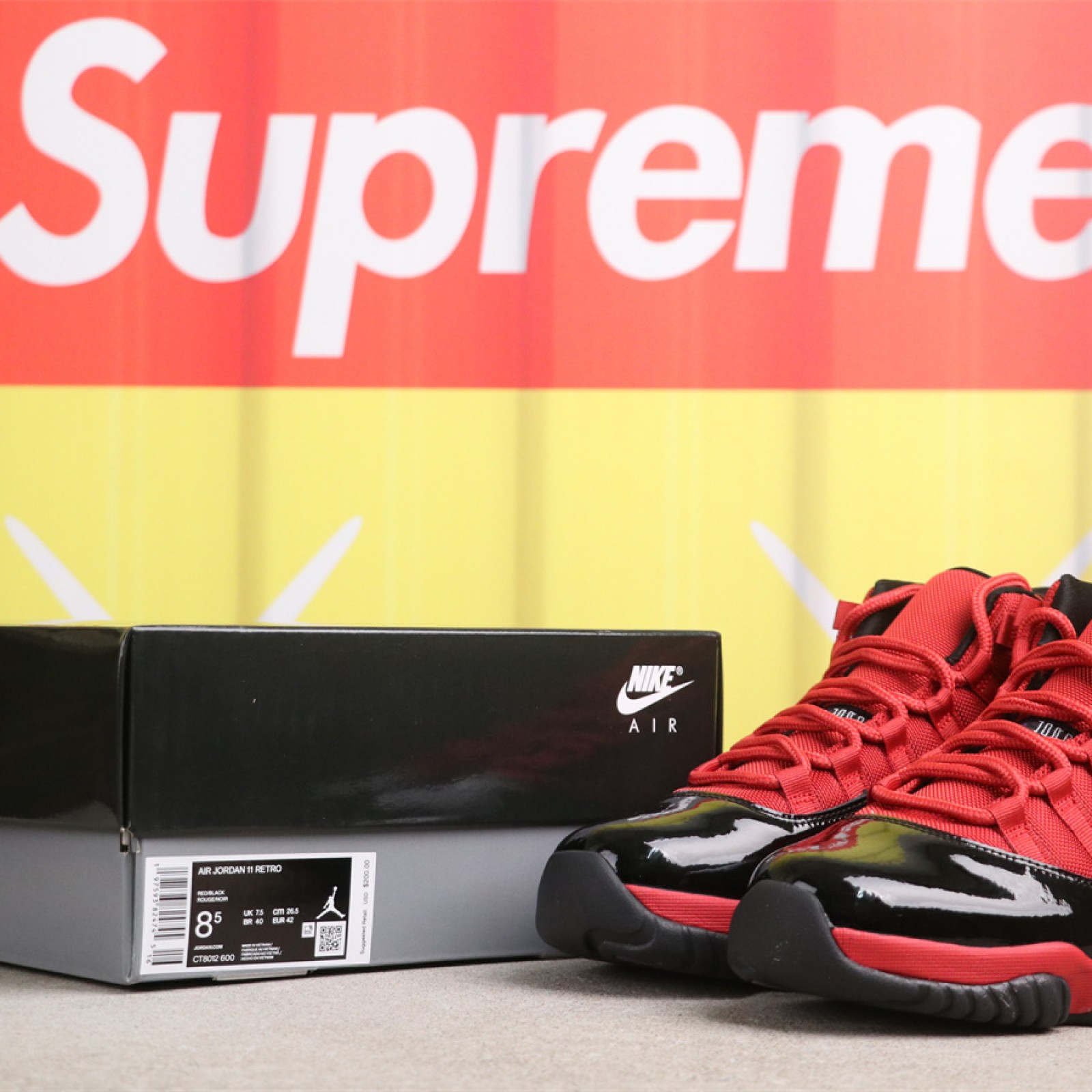 USD Air Jordan 11 CT8012-600 1 黑红 Size 40-48（ 40 40.5 41 42 42.5 43 44 44.5 45 46 47.5 48）