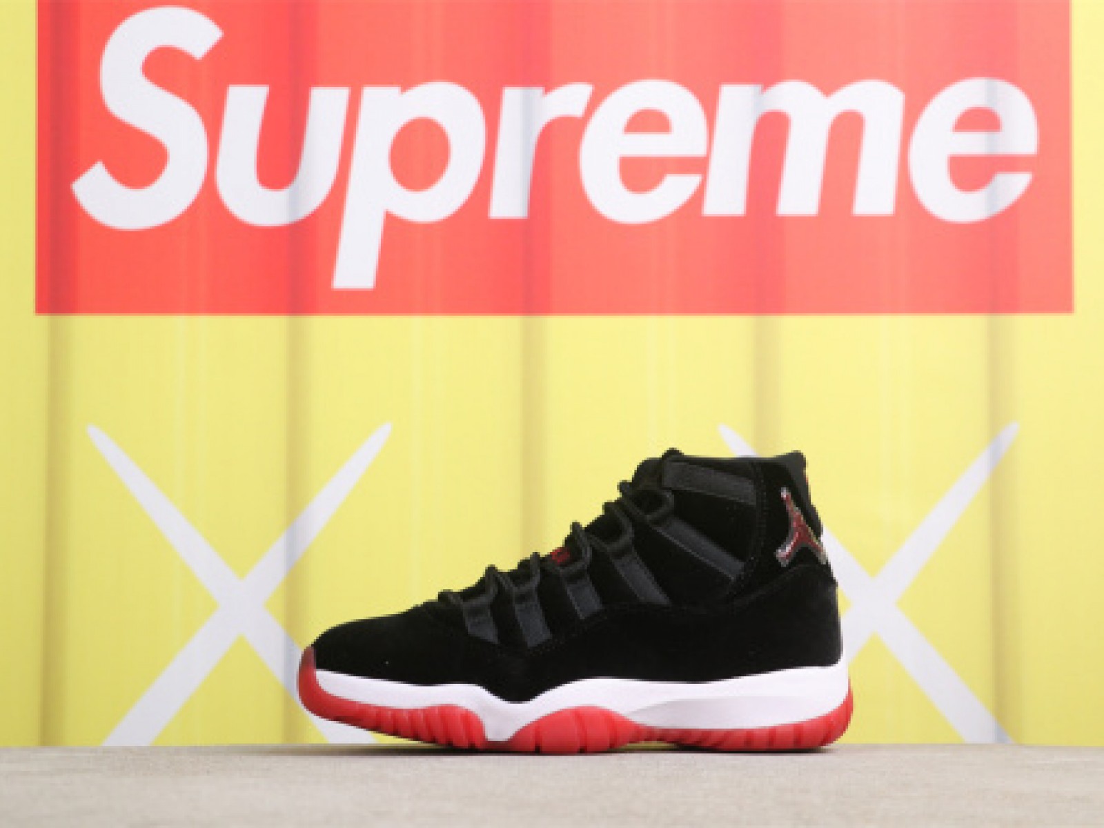 USD$95 Air Jordan 11 Bred Velvet DB5457-061 1 黑红天鹅绒 Size 36-47.5
