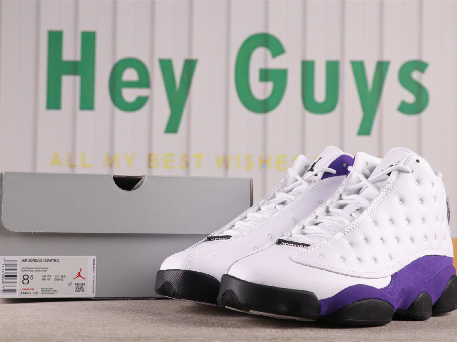 US$57 Air Jordan 13 Lakers 414571-105 size 40-47.5