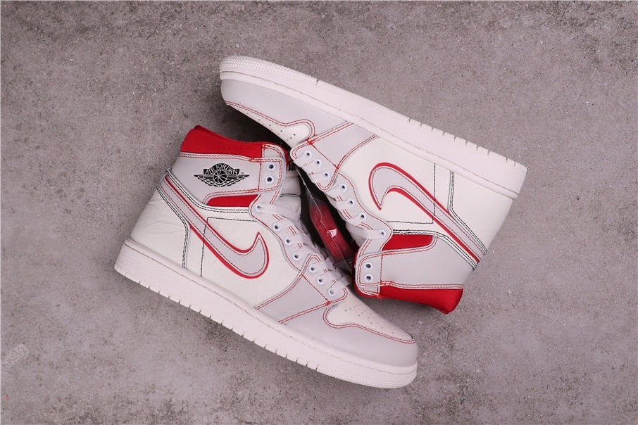 40USD Air Jordan 1 “Sail-University Red” 555088-160 36-46