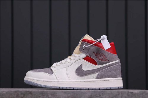 44USD Air Jordan 1 Mid Light Smoke Grey CT3443-100 36-45