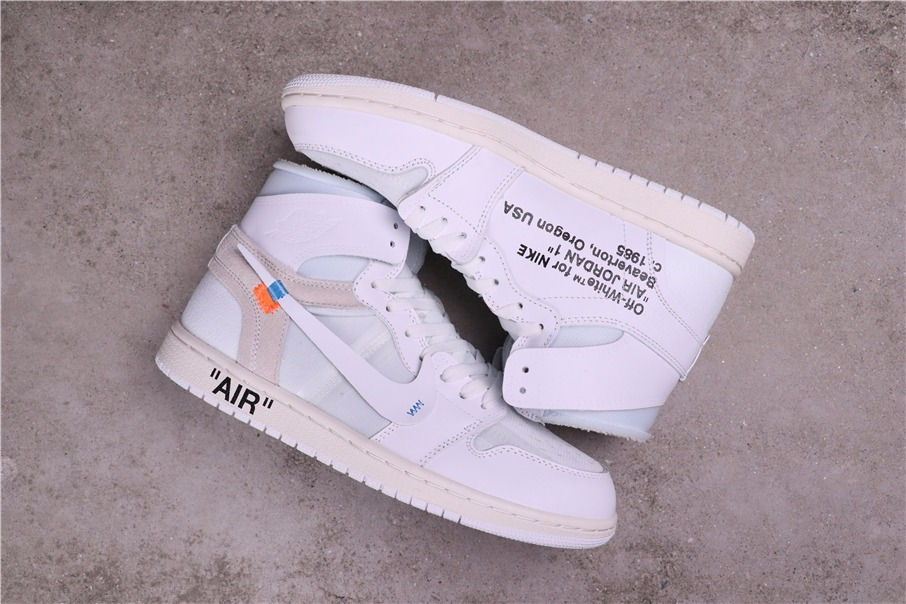53USD OFF-WHITE x Air Jordan 1 High AQ0818-100 40-46