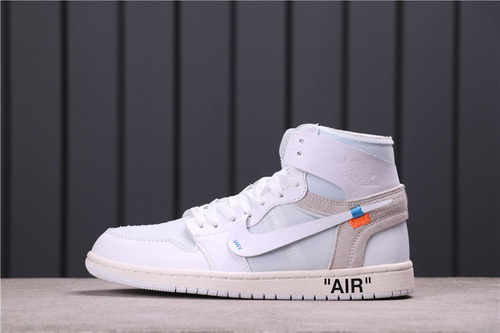 53USD OFF-WHITE x Air Jordan 1 High AQ0818-100 40-46