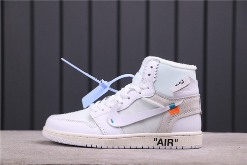 62USD OFF-WHITE x Air Jordan 1 AQ0818-100 36-46