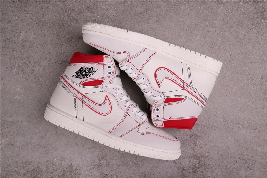 67USD Air Jordan 1Sail University Red 555088-160 Size 36-47