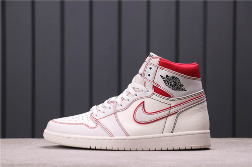89USD Air Jordan 1 “Sail-University Red” 555088-160 40-46