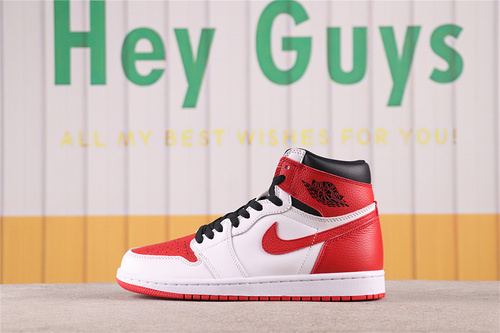 US$44 Air Jordan 1 High OG Heritage 555088-161 白红勾 Size 36-47.5
