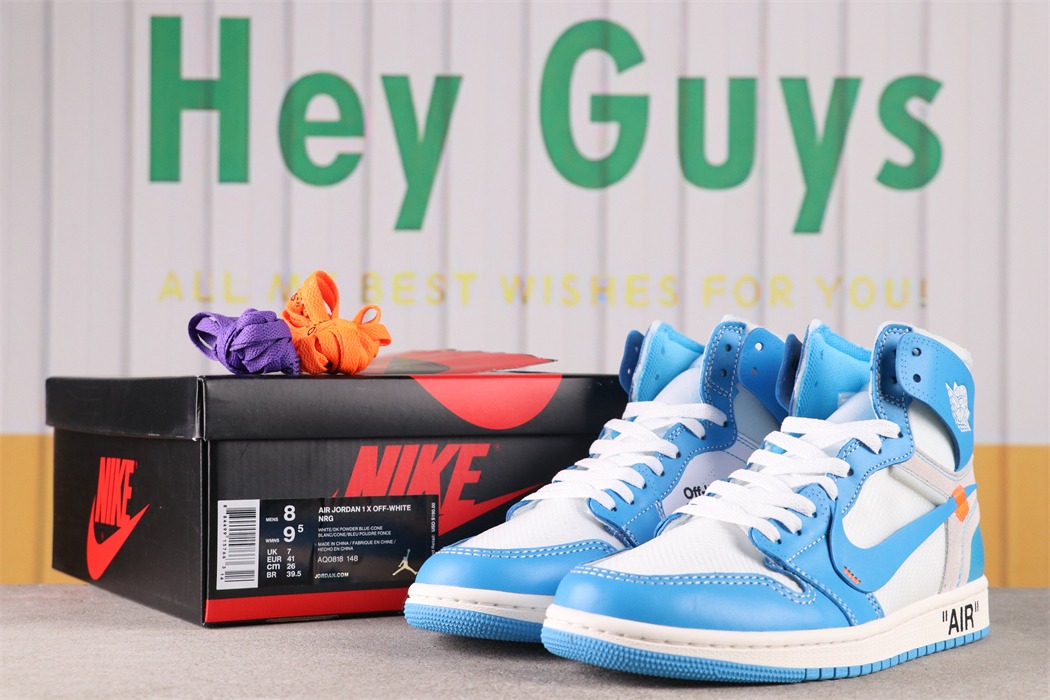 US$62 OFF-WHITE Air Jordan 1 UNC AQ0818-148 Size 36-47.5