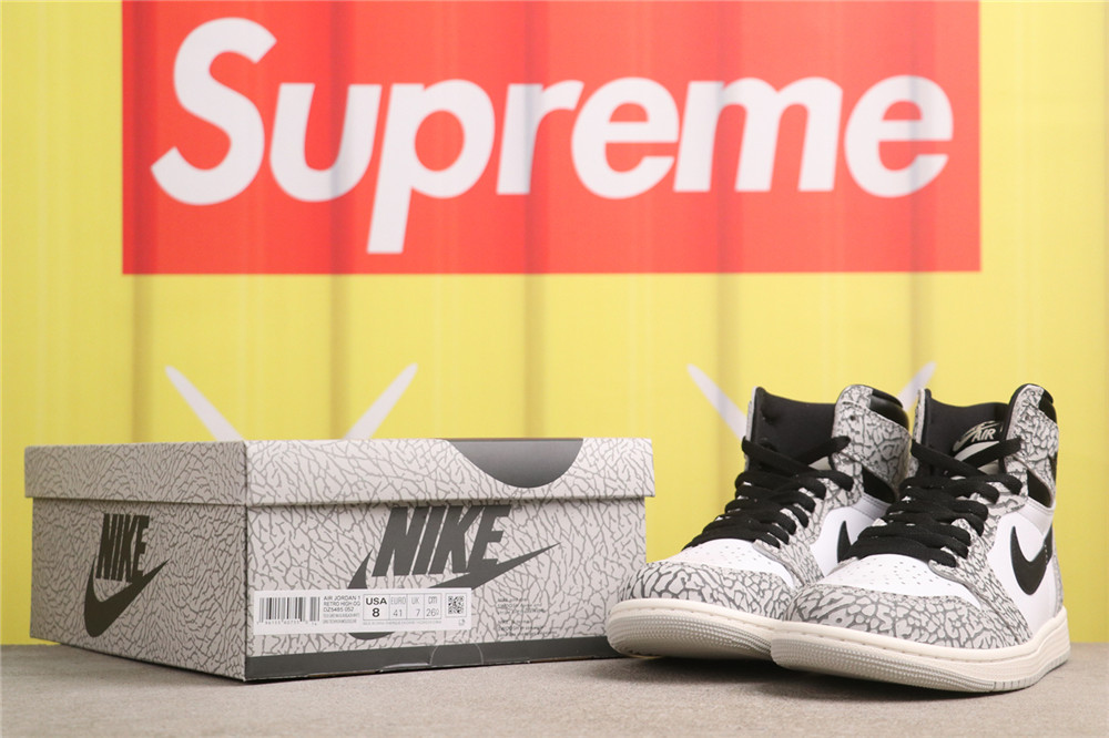 USD$79 Air Jordan 1 High OG White Cement DZ5485-052 白水泥 Size 40-47.5