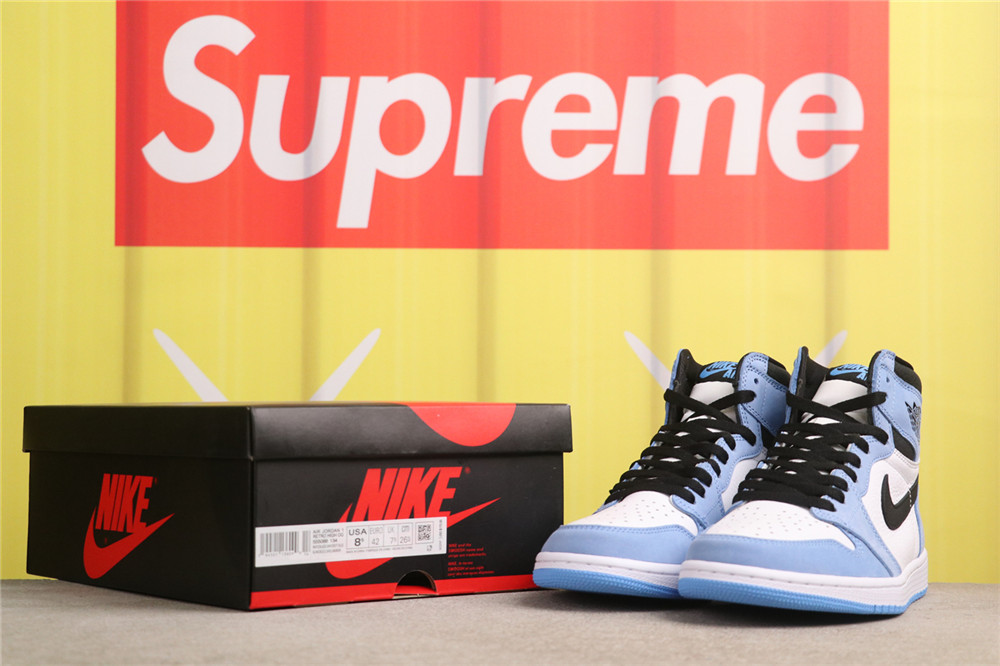 USD$79 Air Jordan 1 High University Blue 555088-134 大学蓝 Size 36-47.5
