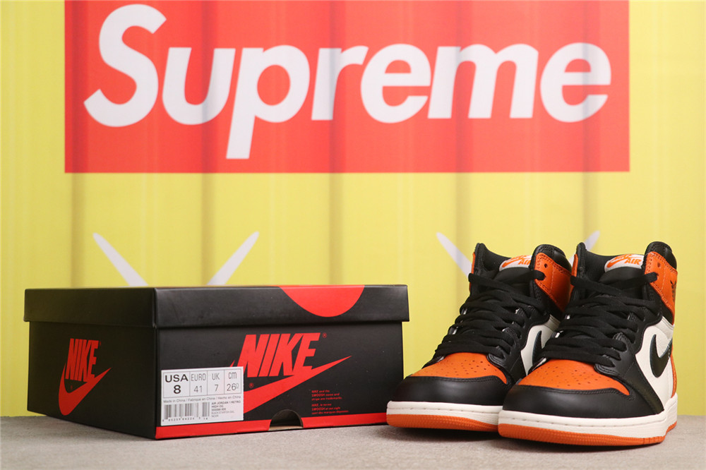 USD$79 Air Jordan 1 Shattered Backboard 555088-005 黑扣碎 Size 40-47.5