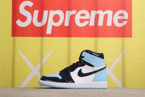 USD$79 Air Jordan 1 UNC Patent CD0461-401 北卡漆皮脚趾 Size 36-47.5