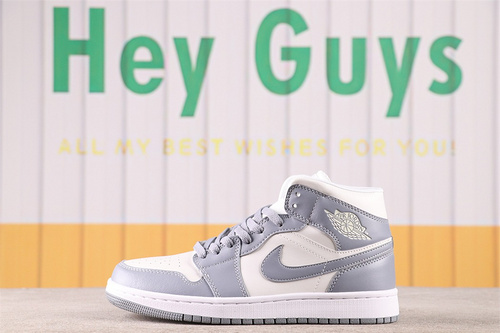 US$26 Air Jordan 1 Mid “Grey Sail” BQ6472-115 Size 36-45