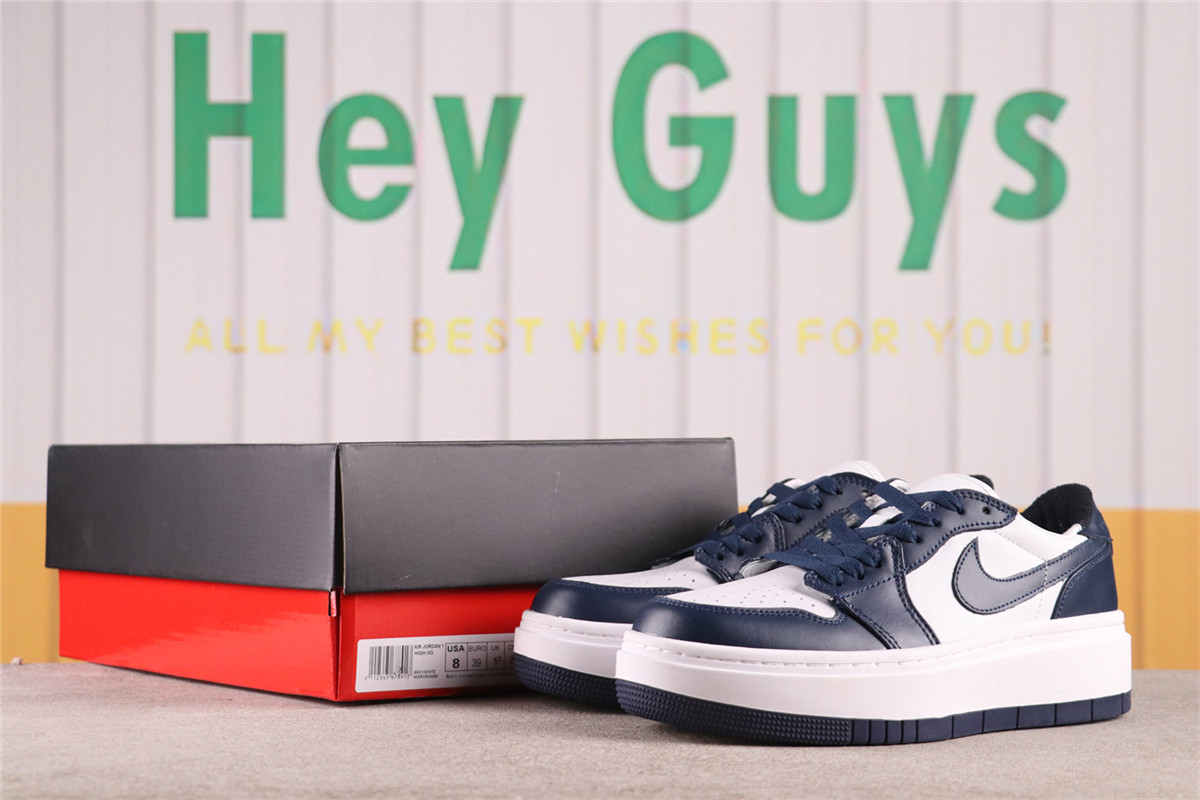 US$35 Air Jordan 1 Elevate Low 白深蓝厚底 Size 35-46