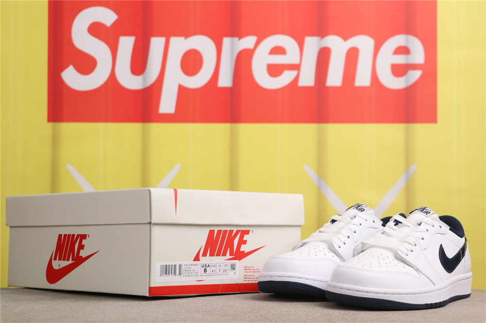 US$35 Air Jordan 1 Low ’85 Metallic Navy FB9933-141 金属蓝 Size 36-46