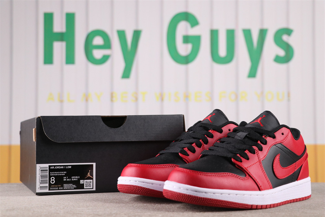 US$40 Air Jordan 1 Low Black Toe Sku 553558-606 Size 36-46