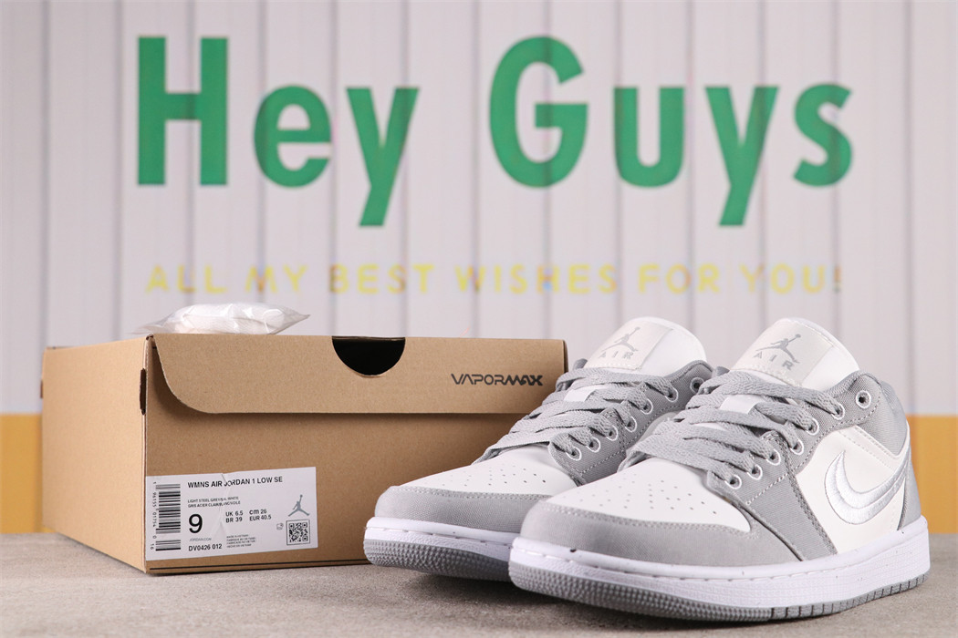 US$40 Air Jordan 1 Low SE Light Steel Grey DV0426-012 Size 35-47.5