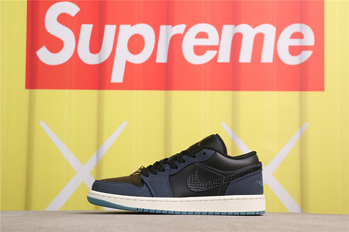 US$40 Air Jordan 1 LowFJ5478-010 黑蓝蛇纹勾 Size 36-46