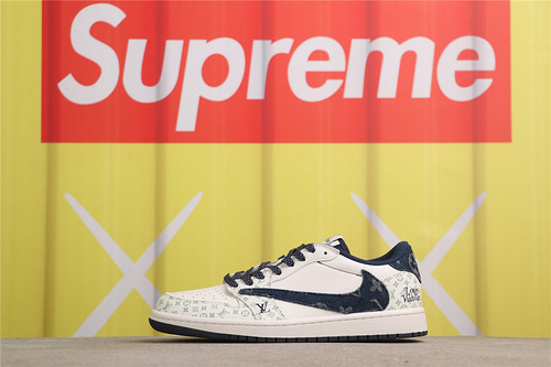 US$44 Air Jordan Travis Scott x Air Jordan 1 Low OG SP SJ2068-004 LV白蓝牛仔 Size 35.5-47.5